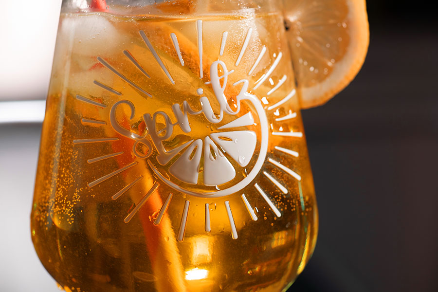 Weinglas Electra mit Dekor "Spritz"