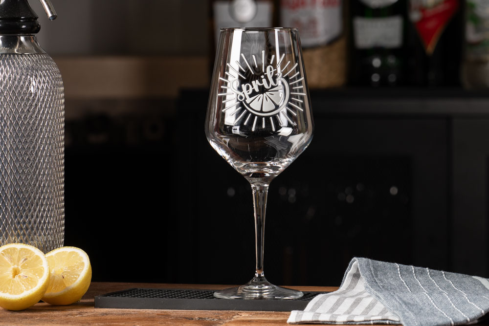 Weinglas Electra mit Dekor "Spritz"