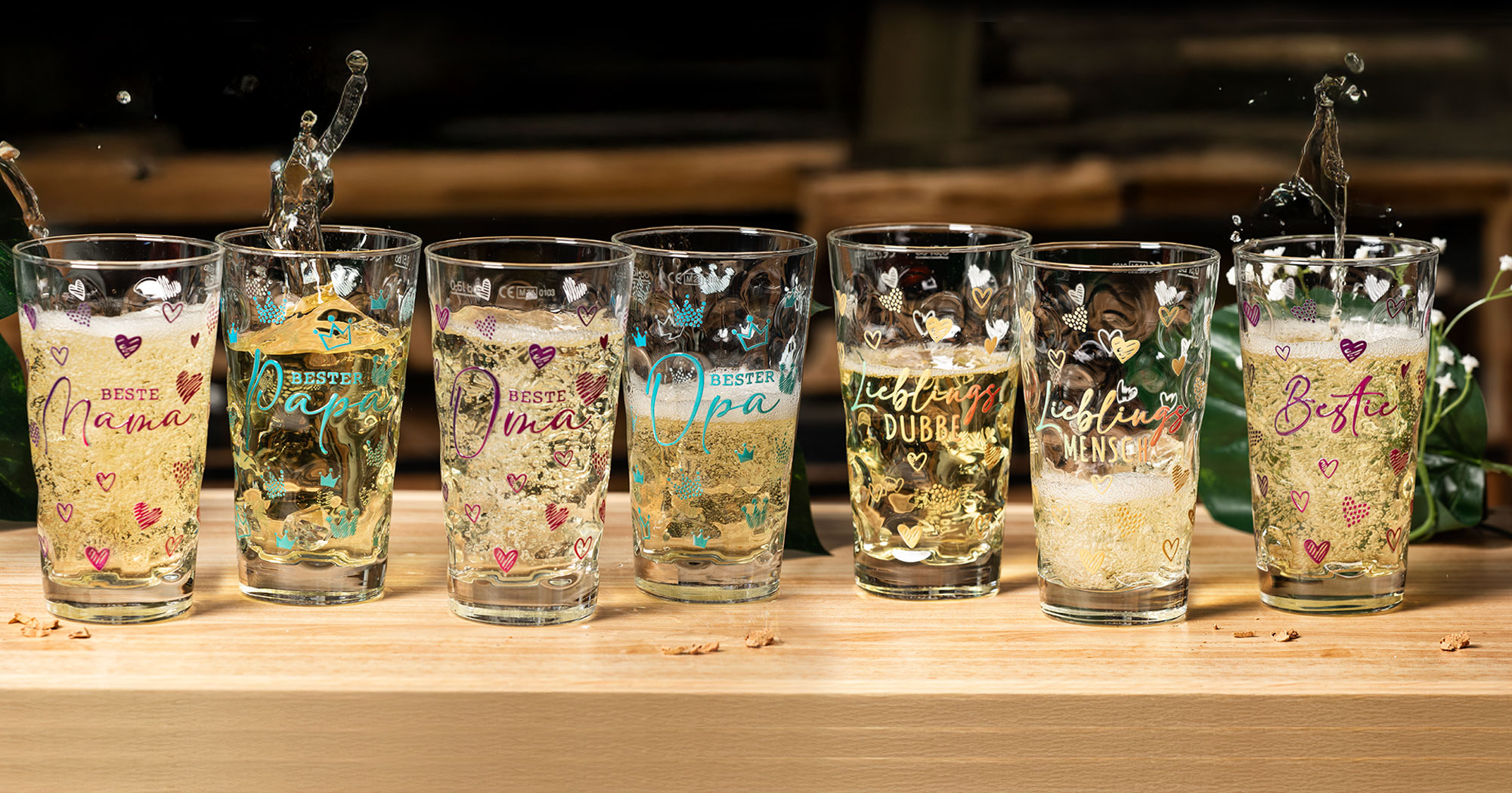 Dubbeglas 0,5 l BESTE Mama, BESTER Papa, BESTE Oma, BESTER Opa, Lieblings MENSCH, Lieblings DUBBE