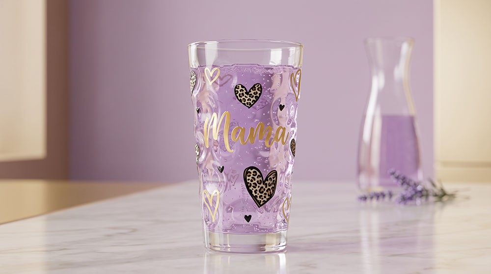 Dubbeglas mit Aufdruck Mama