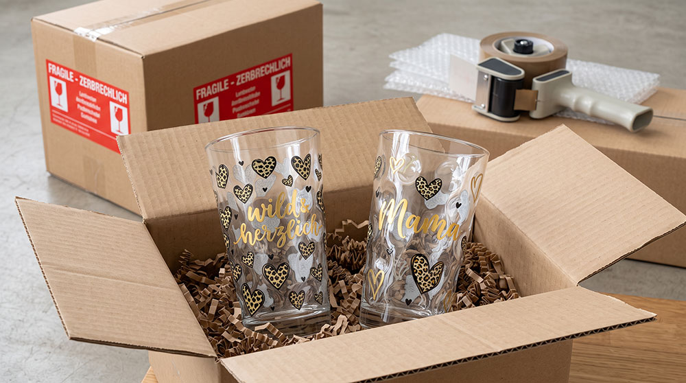 Dubbeglas mit Aufdruck wild & herzlich