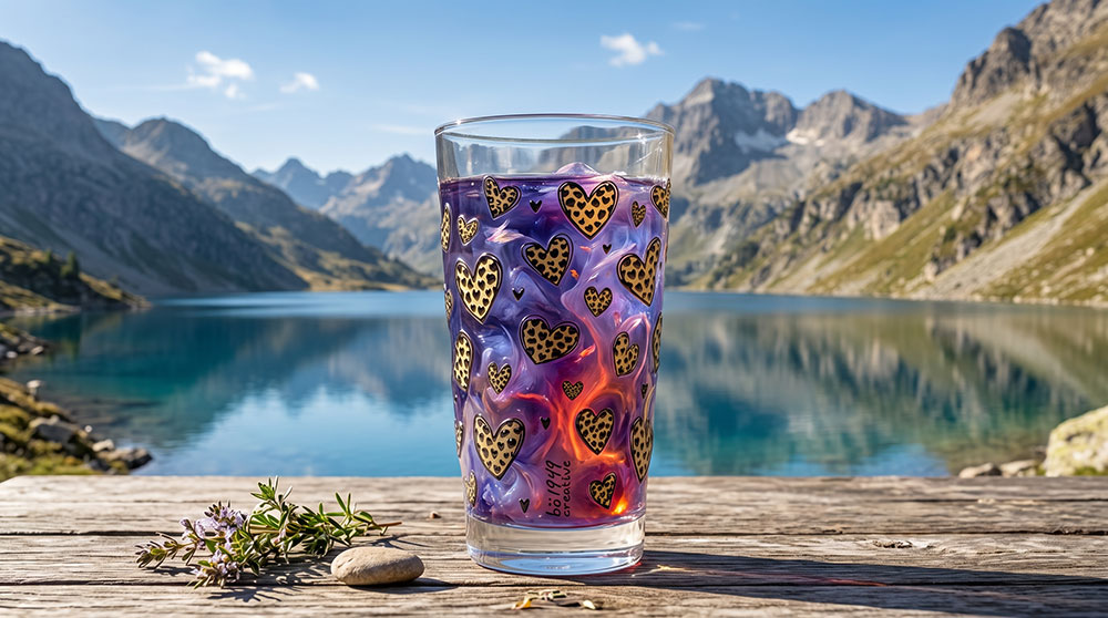 Dubbeglas mit Aufdruck wild & herzlich