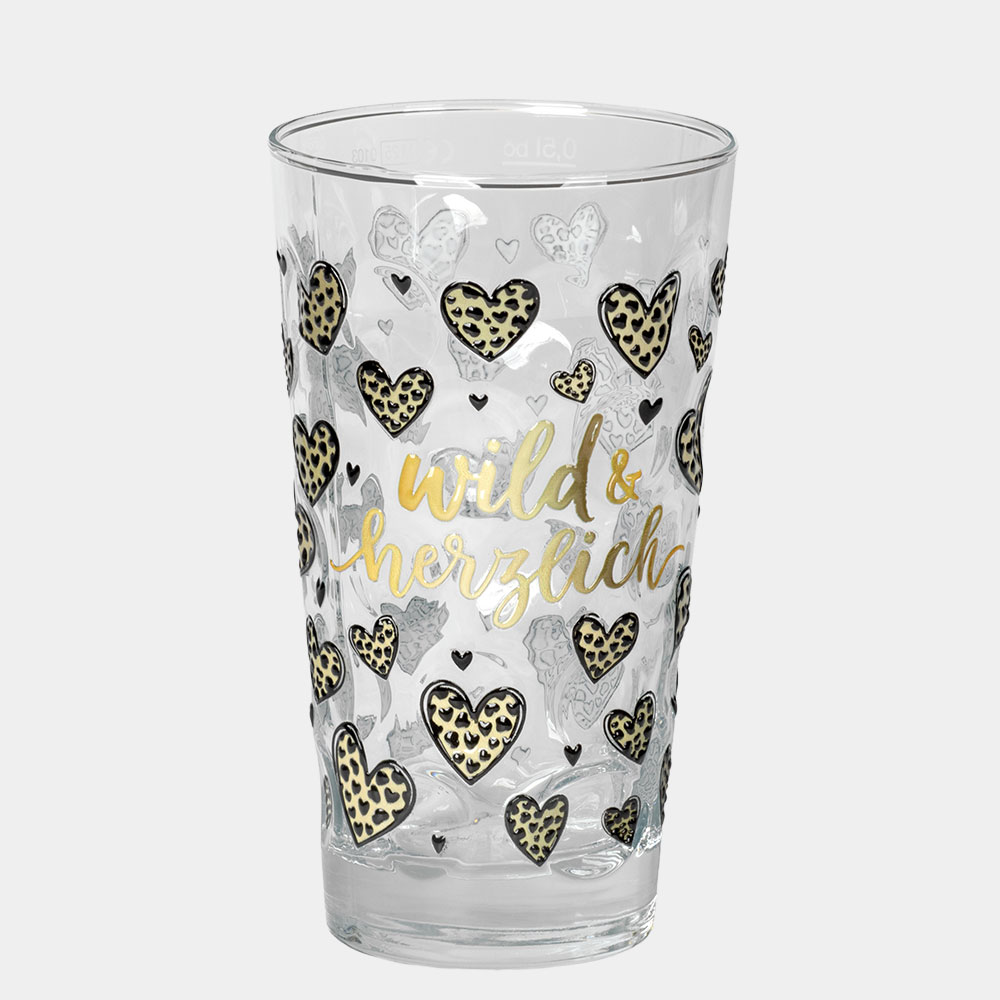 Dubbeglas mit Aufdruck wild & herzlich