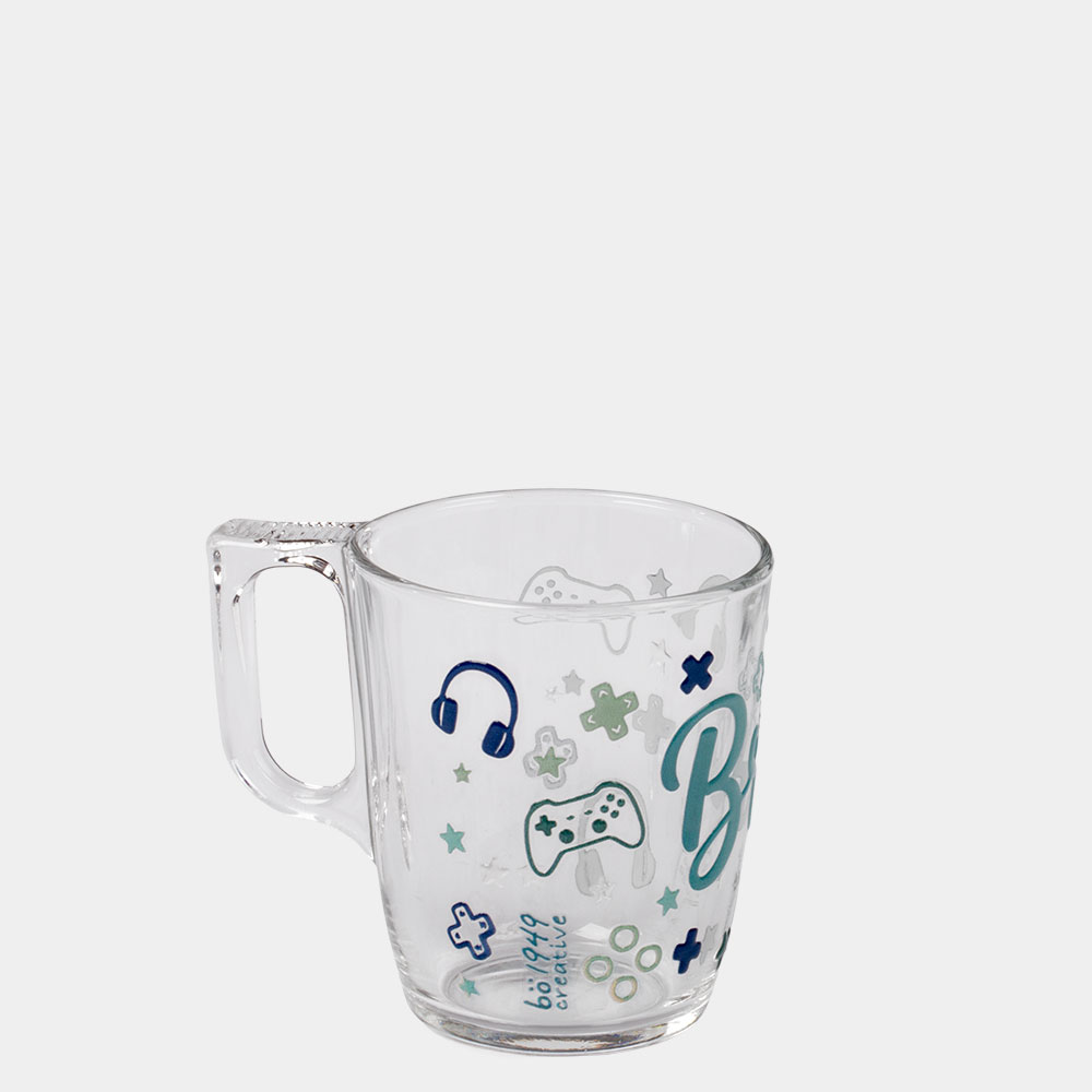 Glastasse mit Dekor "Bro"