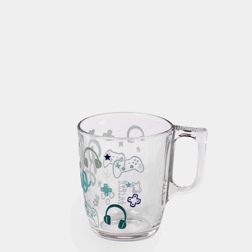 Glastasse mit Dekor "Bro"