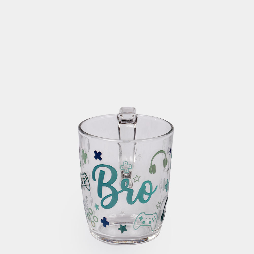 Glastasse mit Dekor "Bro"