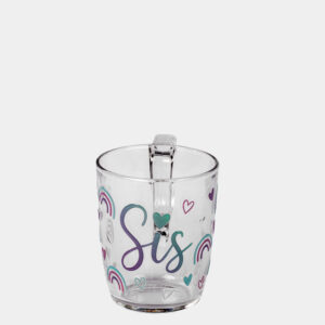Glastasse mit Dekor "Sis"
