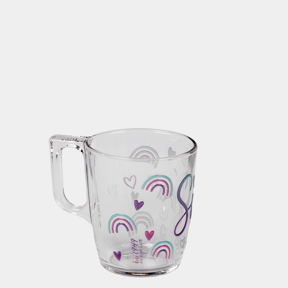 Glastasse mit Dekor "Sis"