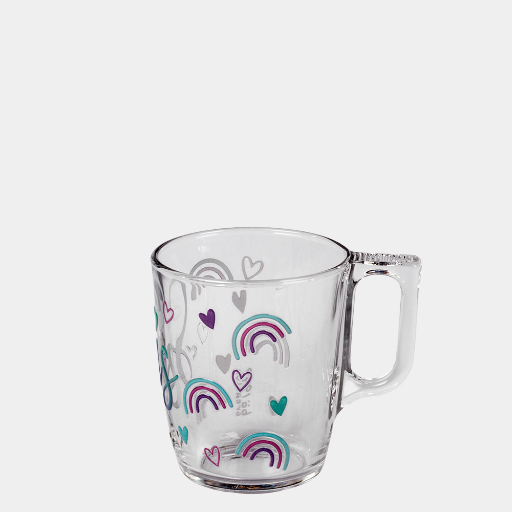 Glastasse mit Dekor "Sis"