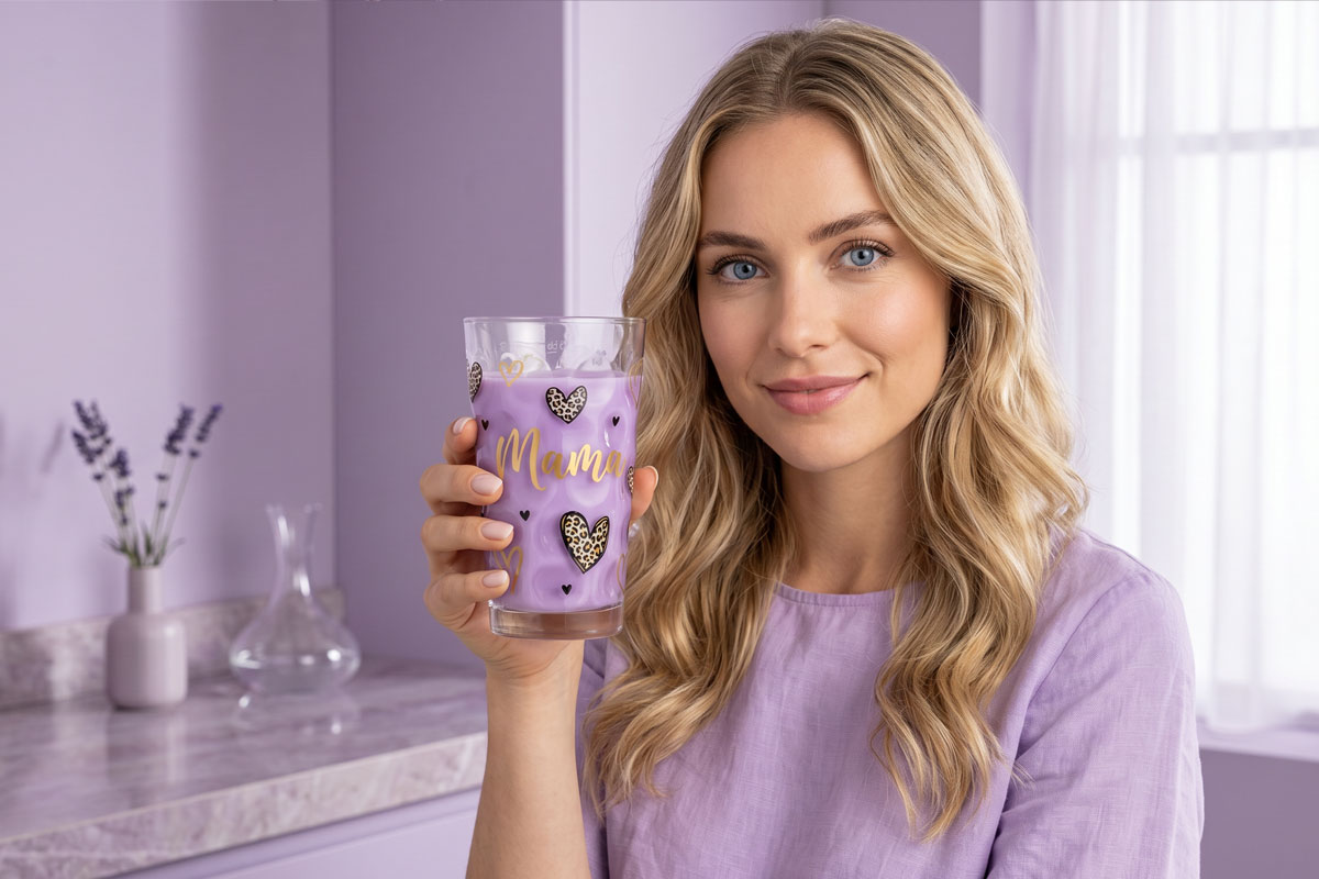 Dubbeglas mit Aufdruck Mama Dubbeglas mit Aufdruck Mama